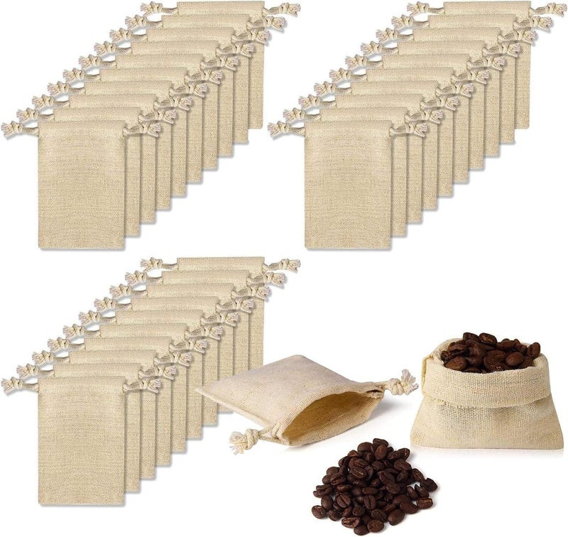 JIAKAI Pack of 30pcs 3x3.7Inch Double Drawstring Cotton Cloth Bag for Small Jewelry Bracelet Beads Spice Gift Bags - Image 1